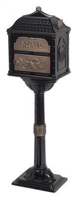 Gaines Manufacturing Classic Locking Mailbox Black with Antique Bronze ...